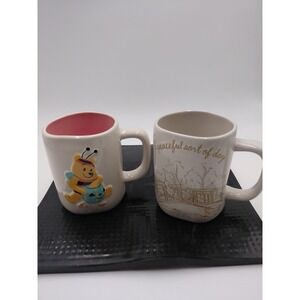 2 Rae Dunn Disney Pooh Bear Mugs 1 Halloween Pumpkin 1 Muted Brown Picture